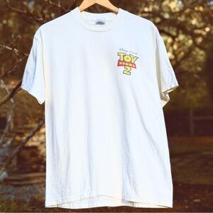 VINTAGE 1999 DISNEY PIXAR TOY STORY 2 Cast Member Movie Promo T Shirt L